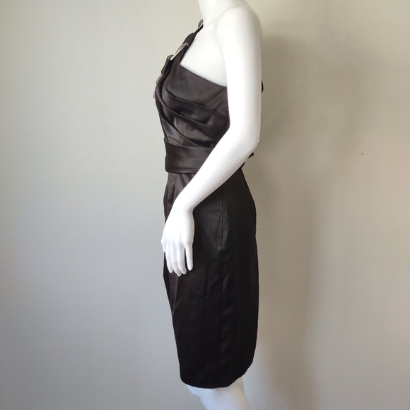 New MaxandCleo 6 one shoulder black midi dress - Picture 2 of 9